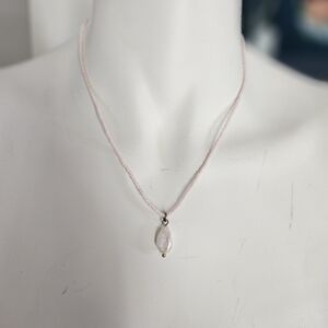 J Crew Pink Beaded Necklace w Pearl Pendant NEW!!